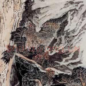 1977年 陆俨少《渔乐》国画山水作品图片鉴赏