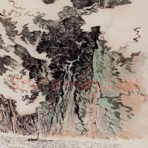 1981年 陆俨少《杜甫诗意图》国画山水作品图片鉴赏