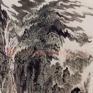 1983年 陆俨少《福建林区》国画山水作品图片鉴赏