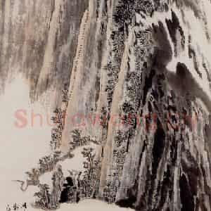 1980年 陆俨少《华岳耸险》国画山水作品图片鉴赏