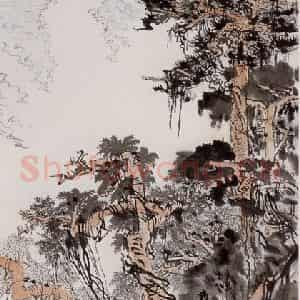 1980年 陆俨少《杜甫诗意图》国画山水作品图片鉴赏