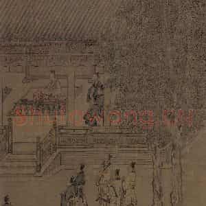 宋代 马和之《小雅南有嘉鱼篇书画图》国画综合作品图片鉴赏