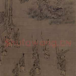 宋代 马和之《小雅南有嘉鱼篇书画图》国画综合作品图片鉴赏