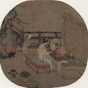 宋代 苏汉臣《靓妆仕女图》国画综合作品图片鉴赏
