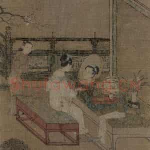 宋代 苏汉臣《靓妆仕女图》国画综合作品图片鉴赏