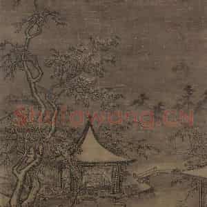 宋代《雪阁临江图》国画山水作品图片鉴赏