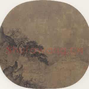 宋代《松涧双鹤图》国画山水作品图片鉴赏