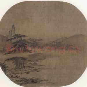 宋代《晚霭行旅图》国画山水作品图片鉴赏