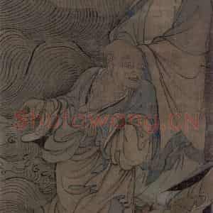 宋代 周季常《五百罗汉图:渡水罗汉》国画综合作品图片鉴赏