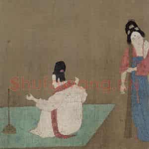 宋代 赵佶《摹张萱捣练图》国画人物作品图片鉴赏