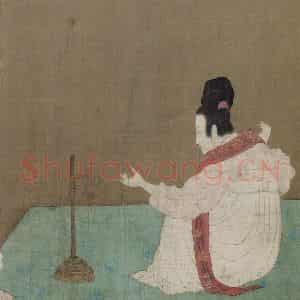 宋代 赵佶《摹张萱捣练图》国画人物作品图片鉴赏