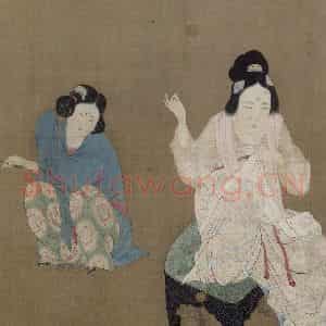 宋代 赵佶《摹张萱捣练图》国画人物作品图片鉴赏