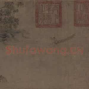 宋代 马和之《小雅南有嘉鱼篇书画图》国画综合作品图片鉴赏