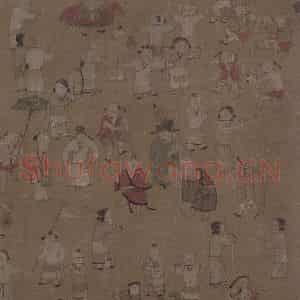 宋代《百子图》国画人物工笔作品图片鉴赏