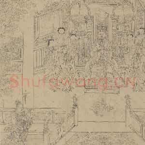 宋代《道子墨宝：诸神朝谒图》国画人物工笔作品图片鉴赏