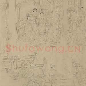 宋代《道子墨宝：诸神朝谒图》国画人物工笔作品图片鉴赏