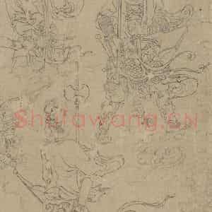 宋代《道子墨宝：诸神朝谒图》国画人物工笔作品图片鉴赏
