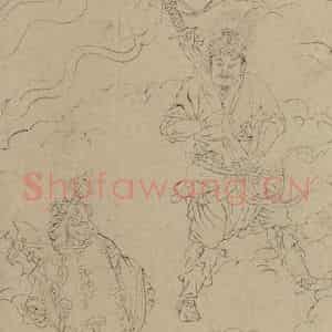 宋代《道子墨宝：诸神朝谒图》国画人物工笔作品图片鉴赏