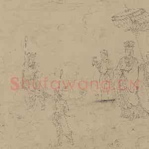 宋代《道子墨宝：诸神朝谒图》国画人物工笔作品图片鉴赏