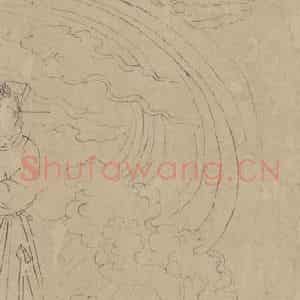 宋代《道子墨宝:诸神朝谒图》国画人物工笔作品图片鉴赏