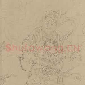 宋代《道子墨宝：诸神朝谒图》国画人物工笔作品图片鉴赏
