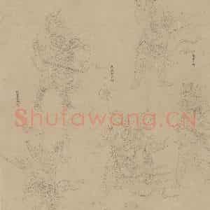 宋代《道子墨宝：诸神朝谒图》国画人物工笔作品图片鉴赏