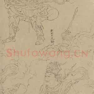 宋代《道子墨宝：诸神朝谒图》国画人物工笔作品图片鉴赏