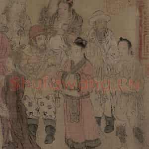 宋代 赵光辅《番王礼佛图》国画人物工笔作品图片鉴赏