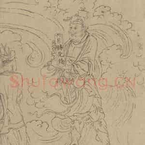 宋代《道子墨宝：诸神朝谒图》国画人物工笔作品图片鉴赏