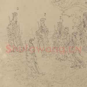 宋代《道子墨宝：诸神朝谒图》国画人物工笔作品图片鉴赏