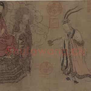 宋代 赵光辅《番王礼佛图》国画人物工笔作品图片鉴赏