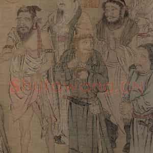 宋代 赵光辅《番王礼佛图》国画人物工笔作品图片鉴赏