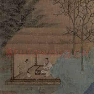 宋代《草堂消夏图》国画人物工笔作品图片鉴赏