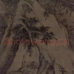 金代 高焘《寒林聚禽图》国画山水工笔作品图片鉴赏