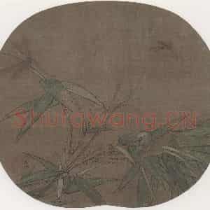 宋代 吴炳《竹虫图》国画花鸟工笔作品图片鉴赏