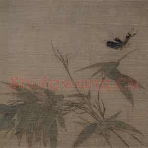 宋代《竹虫图》国画花鸟工笔作品图片鉴赏