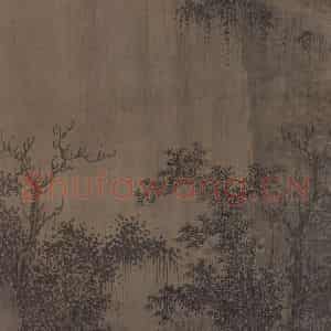 宋代 巨然《溪山兰若图》国画山水工笔作品图片鉴赏