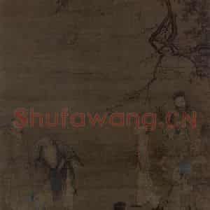 宋代 马远《蹴鞠图》国画人物工笔作品图片鉴赏