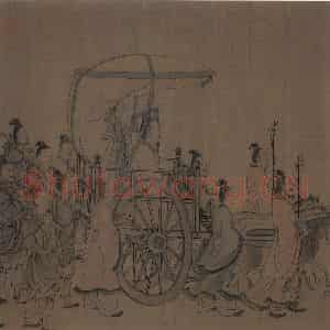宋代 李唐（传）《晋文公复国图》国画人物工笔作品图片鉴赏