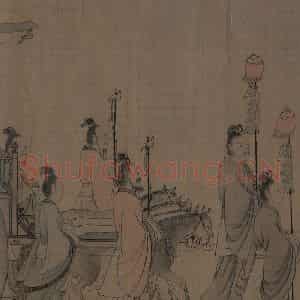 宋代 李唐（传）《晋文公复国图》国画人物工笔作品图片鉴赏