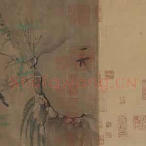 宋代 赵佶《竹禽图》国画花鸟工笔作品图片鉴赏
