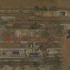 五代《乞巧图》国画人物工笔作品图片鉴赏