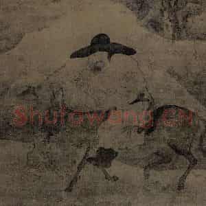 宋代《仿李成寒林策驴图》国画山水工笔作品图片鉴赏