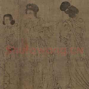 宋代《仿周文矩宫中图》国画人物工笔作品图片鉴赏