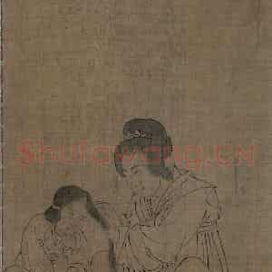 宋代《仿周文矩宫中图》国画人物工笔作品图片鉴赏