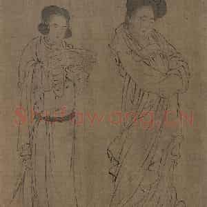 宋代《仿周文矩宫中图》国画人物工笔作品图片鉴赏