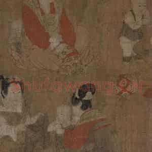 宋代《仿周昉戏婴图》国画人物工笔作品图片鉴赏