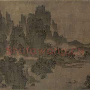宋代《别苑春山图》国画山水工笔作品图片鉴赏