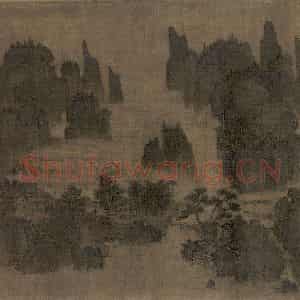 宋代《别苑春山图》国画山水工笔作品图片鉴赏