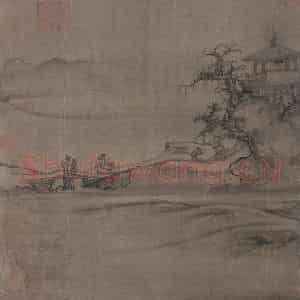 宋代 郭熙《树色平远图》国画山水工笔作品图片鉴赏